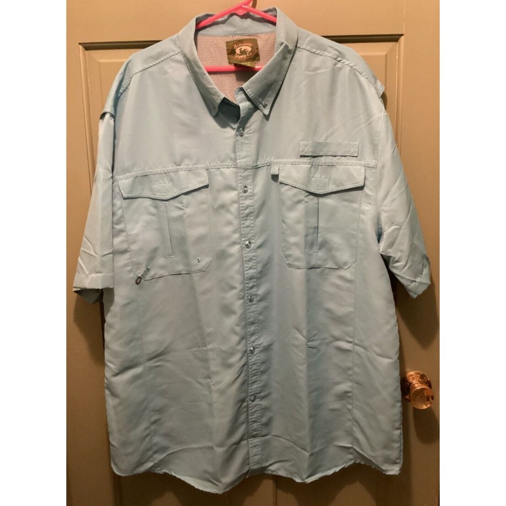 Stillwater Supply Co Mens Size 2XL Blue Button-Down Vented Fishing Travel Shirt